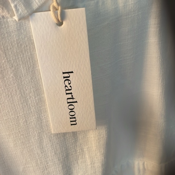 Perfect FEMININE white summer dress NWT tie back ruffle tiered Heartloom S 💋 - Picture 2 of 6